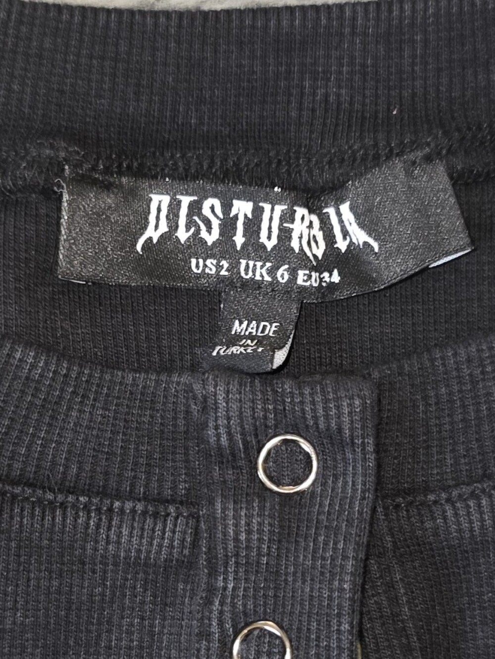 Disturbia Acid Washed Ribbed Minidress - Picture 2 of 3